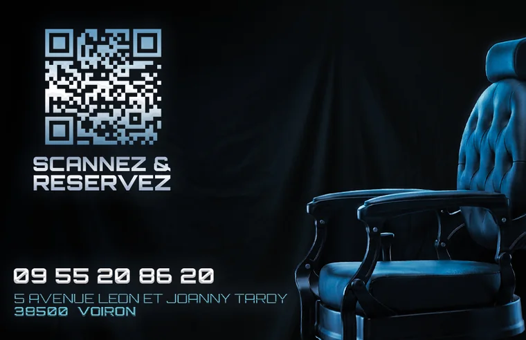 Le verso de la carte de visite : le QR code pour réserver et le numéro